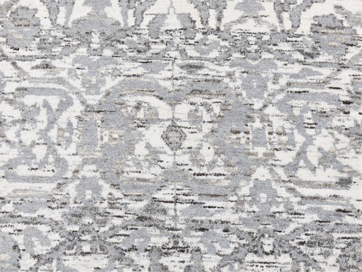 2'7" x 14'1" New Hand Knotted Ivory Wool Runner Oriental Rug - MOA10280240