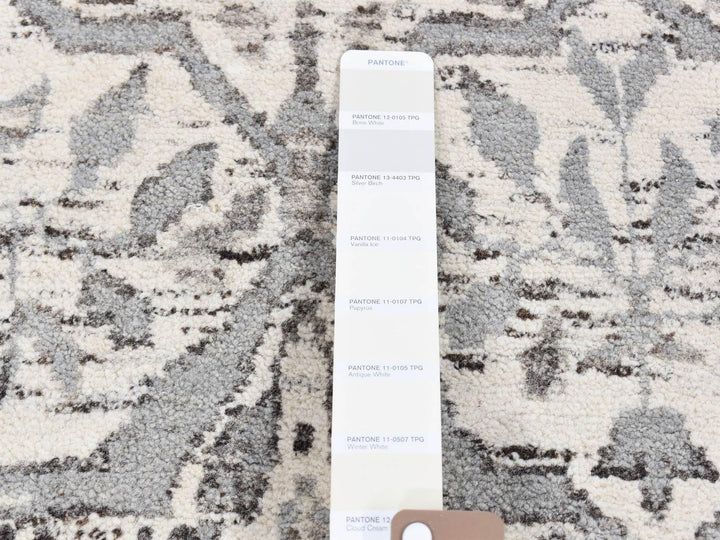 2'7" x 14'1" New Hand Knotted Ivory Wool Runner Oriental Rug - MOA10280240