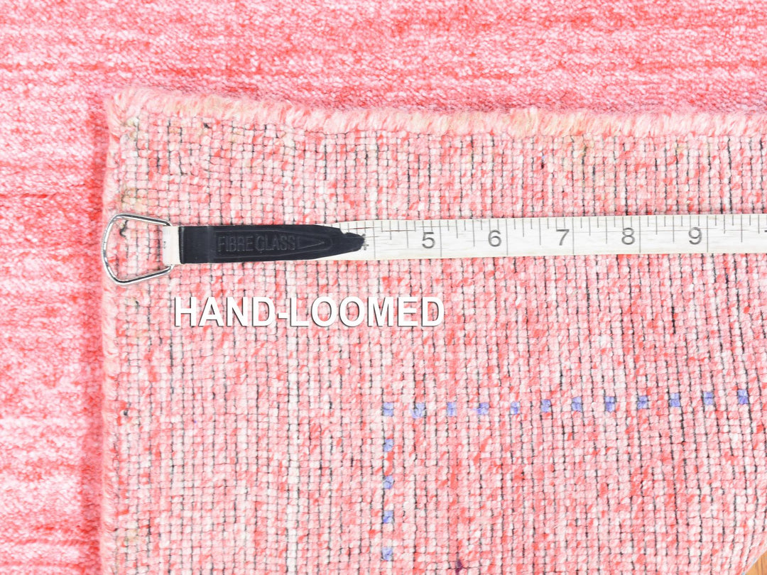 2'6" x 17'9" New Hand Knotted Pink Wool & Silk Runner Oriental Rug - MOA10280242