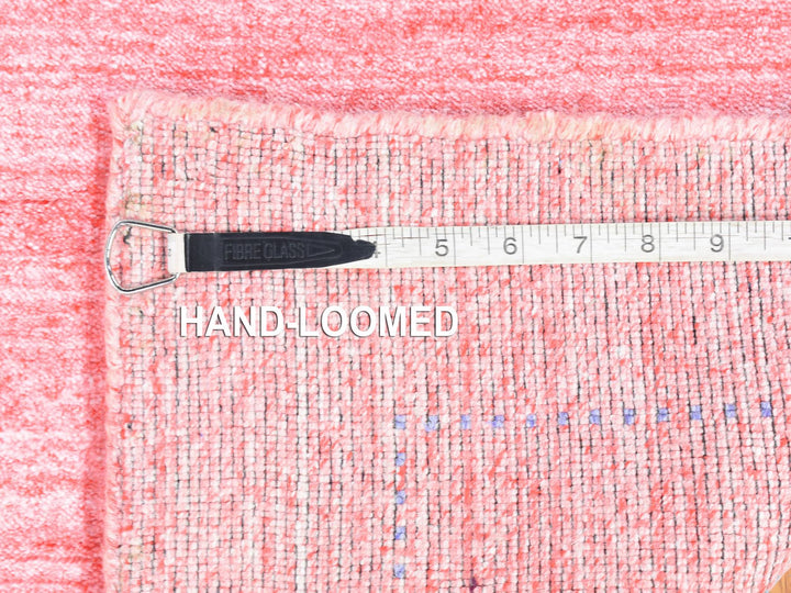 2'6" x 17'9" New Hand Knotted Pink Wool & Silk Runner Oriental Rug - MOA10280242