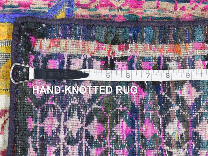 3'1" x 17'4" New Hand Knotted Green Sari Silk Runner Oriental Rug - MOA10280244