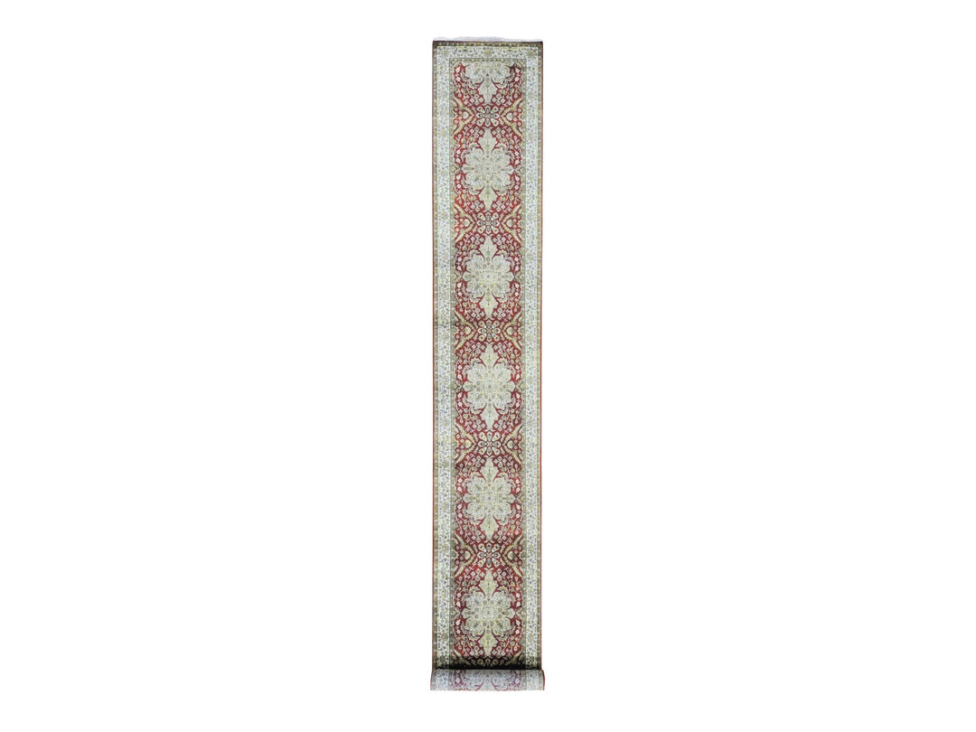 2'6" x 17'10" New Hand Knotted Red New Zealand Wool Runner Oriental Rug - MOA10280248