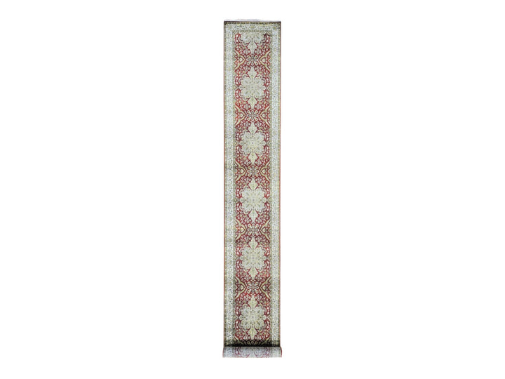 2'6" x 17'10" New Hand Knotted Red New Zealand Wool Runner Oriental Rug - MOA10280248
