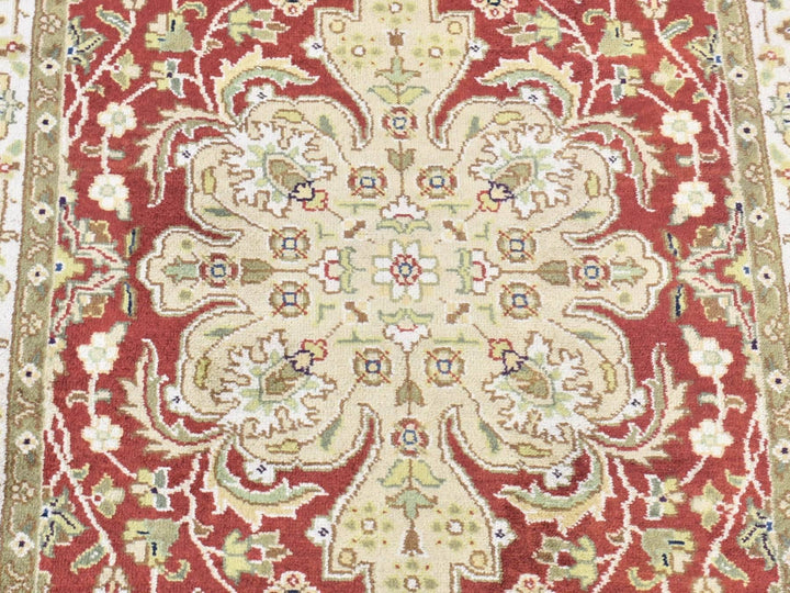 2'6" x 17'10" New Hand Knotted Red New Zealand Wool Runner Oriental Rug - MOA10280248