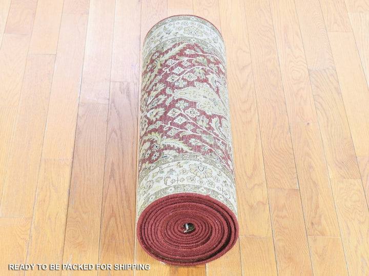 2'6" x 17'10" New Hand Knotted Red New Zealand Wool Runner Oriental Rug - MOA10280248