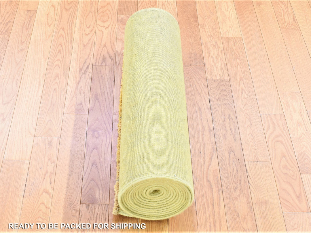 2'6" x 15'10" New Hand Knotted Overdyed Wool Runner Oriental Rug - MOA10280249