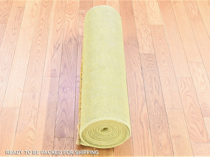 2'6" x 15'10" New Hand Knotted Overdyed Wool Runner Oriental Rug - MOA10280249