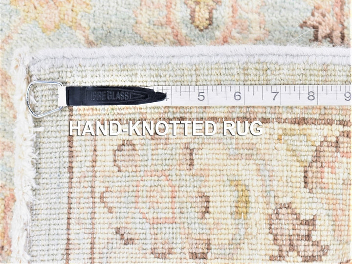 2'7" x 15'10" New Hand Knotted Green Wool Runner Oriental Rug - MOA10280254
