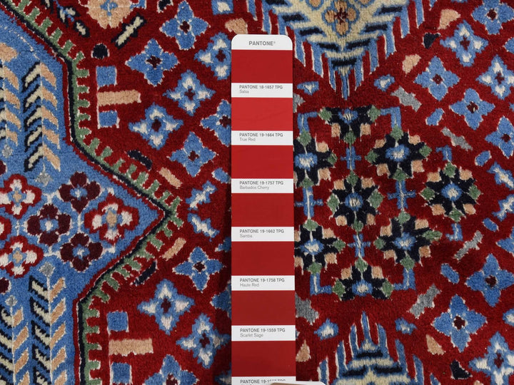 9'7" x 13'2" New Hand Knotted Red Wool & Silk Rectangle Oriental Rug - MOA10280260