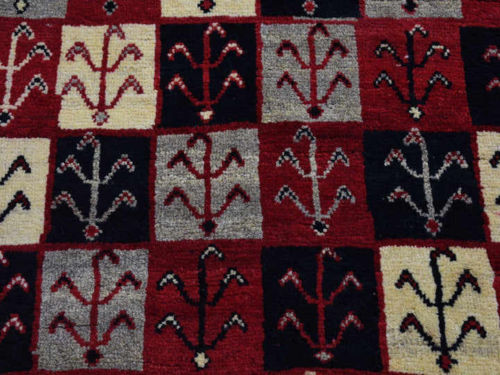 3'7" x 5'7" New Hand Knotted Red Wool Rectangle Oriental Rug - MOA10280280