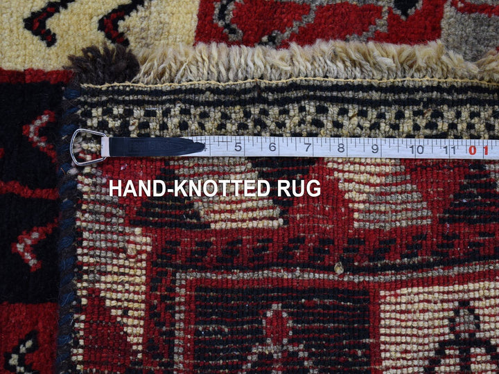 3'7" x 5'7" New Hand Knotted Red Wool Rectangle Oriental Rug - MOA10280280