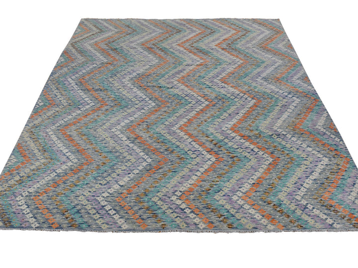 10'2" x 13'7" New Hand Woven Multicolored Wool Rectangle Oriental Rug - MOA10280303