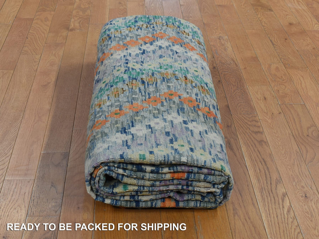 10'2" x 13'7" New Hand Woven Multicolored Wool Rectangle Oriental Rug - MOA10280303