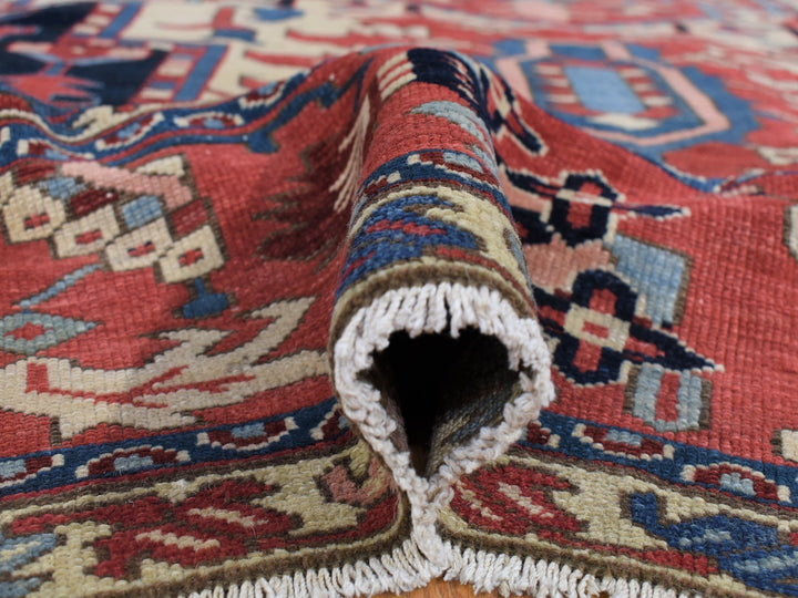 8'10" x 12'5" Vintage Hand Knotted Ivory Wool Rectangle Oriental Rug - MOA10280305