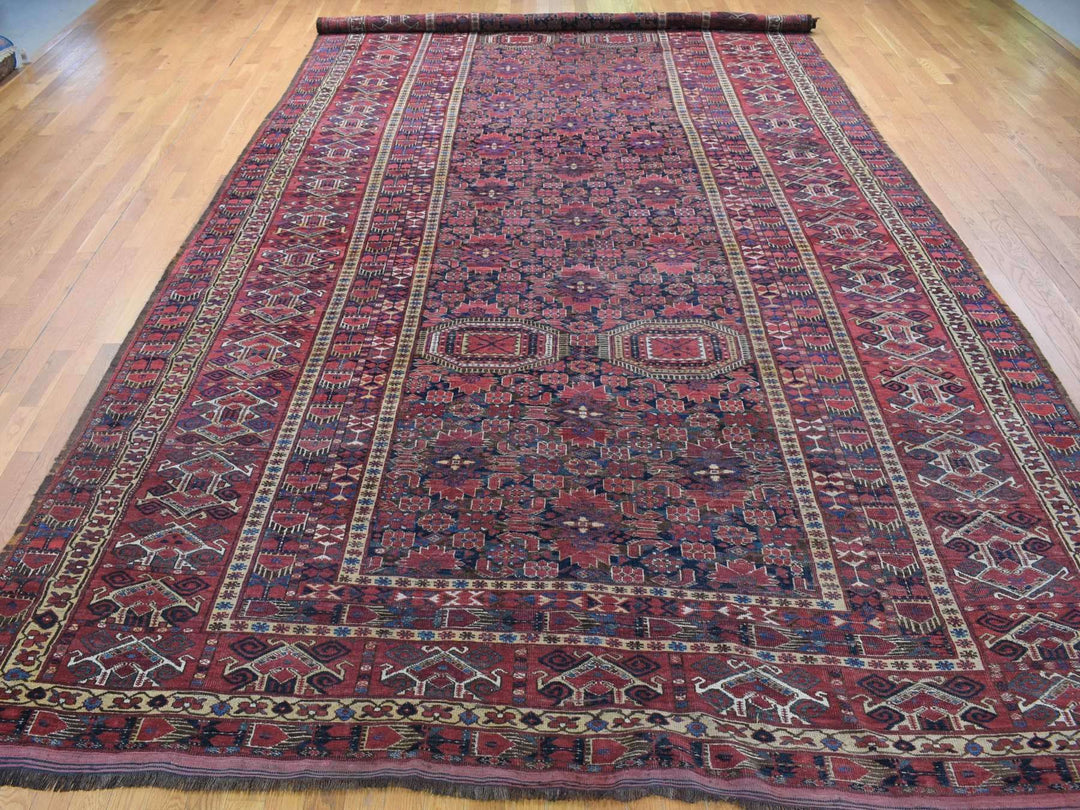 10'4" x 21'0" Vintage Hand Knotted Blue Wool Rectangle Oriental Rug - MOA10280310