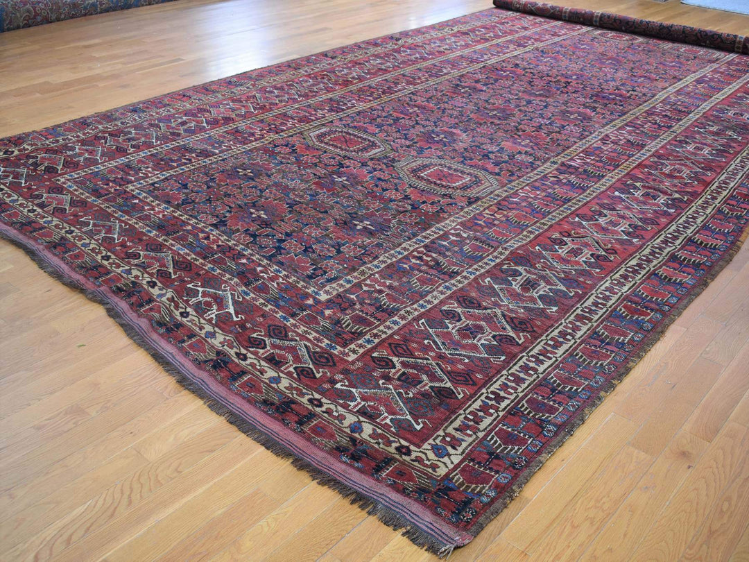 10'4" x 21'0" Vintage Hand Knotted Blue Wool Rectangle Oriental Rug - MOA10280310