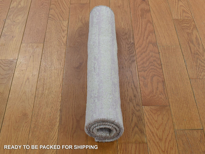 2'0" x 3'0" New Hand Knotted Green Wool & Pure Silk Rectangle Oriental Rug - MOA10280315