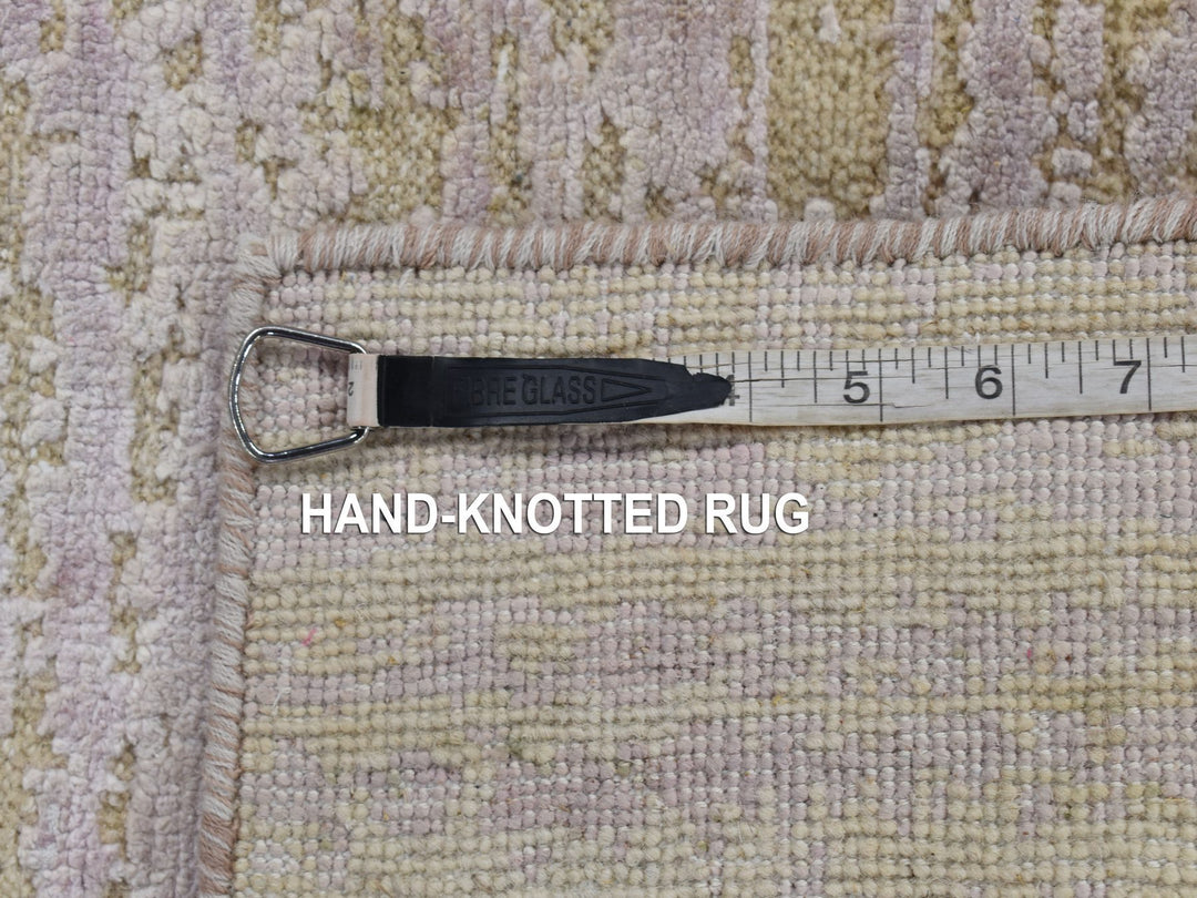 2'0" x 3'0" New Hand Knotted Green Wool & Pure Silk Rectangle Oriental Rug - MOA10280315