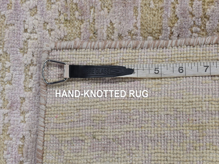2'0" x 3'0" New Hand Knotted Green Wool & Pure Silk Rectangle Oriental Rug - MOA10280315