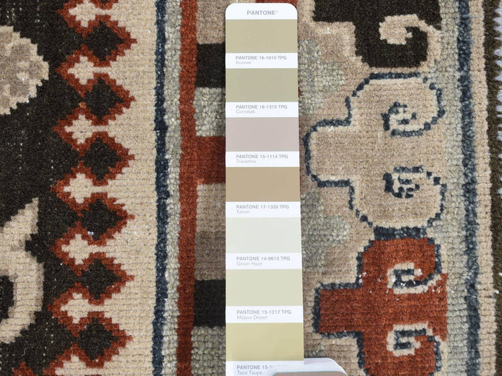 2'0" x 2'1" New Hand Knotted Brown Wool Square Oriental Rug - MOA10280357