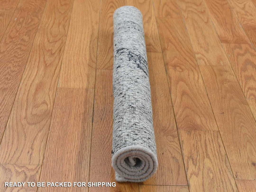 2'0" x 2'2" New Hand Knotted Ivory Silk Square Oriental Rug - MOA10280364
