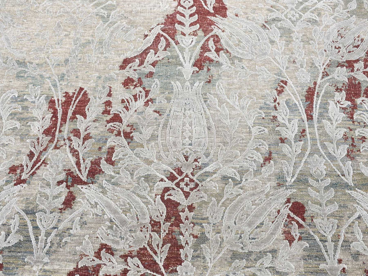 8'2" x 10'3" New Hand Knotted Beige Wool & Silk Rectangle Oriental Rug - MOA10280394