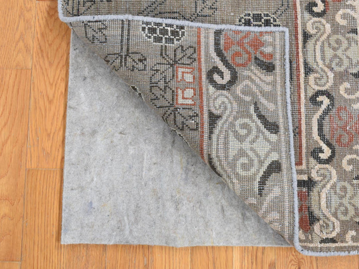 2'1" x 2'2" New Hand Knotted Brown Wool Square Oriental Rug - MOA10280399