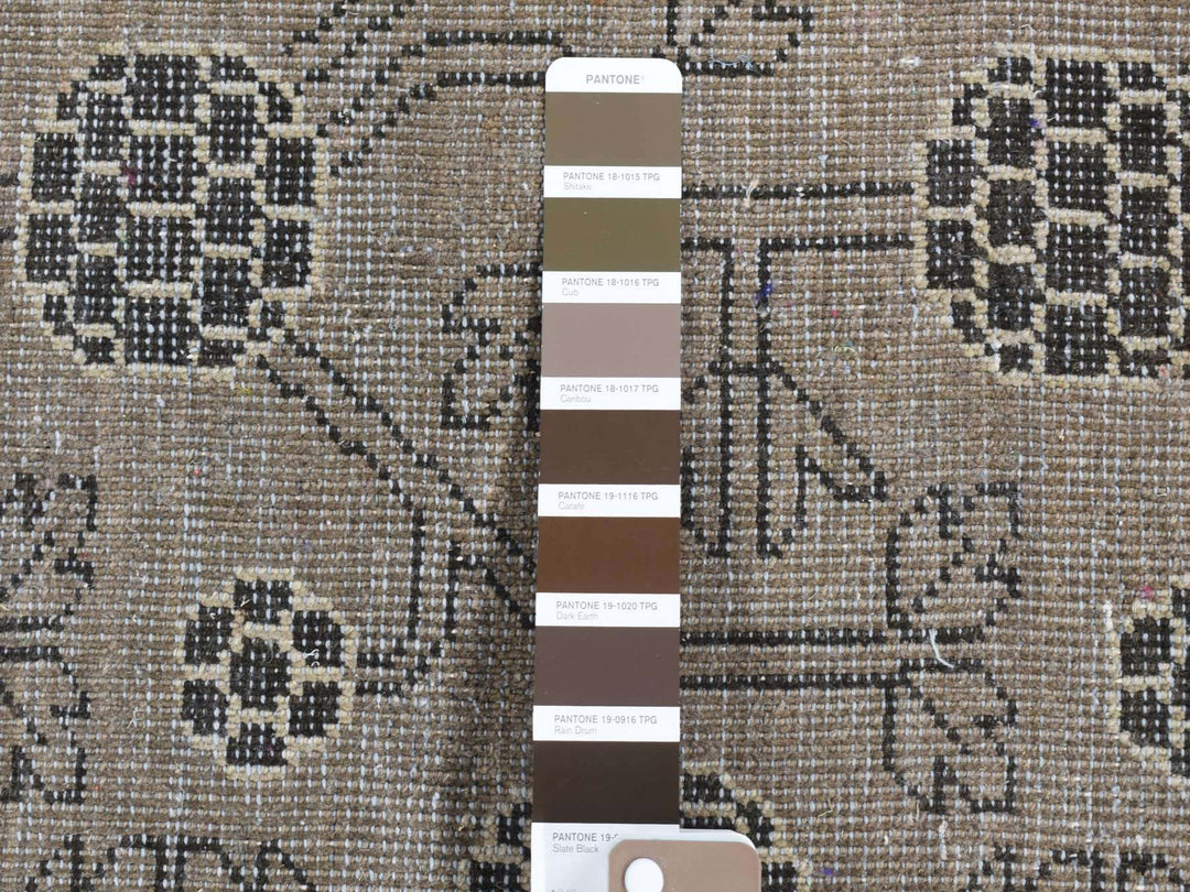 2'1" x 2'2" New Hand Knotted Brown Wool Square Oriental Rug - MOA10280399