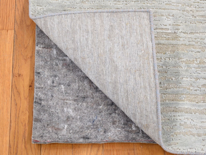 2'0" x 3'0" New Hand Knotted Beige Wool & Silk Rectangle Oriental Rug - MOA10280415