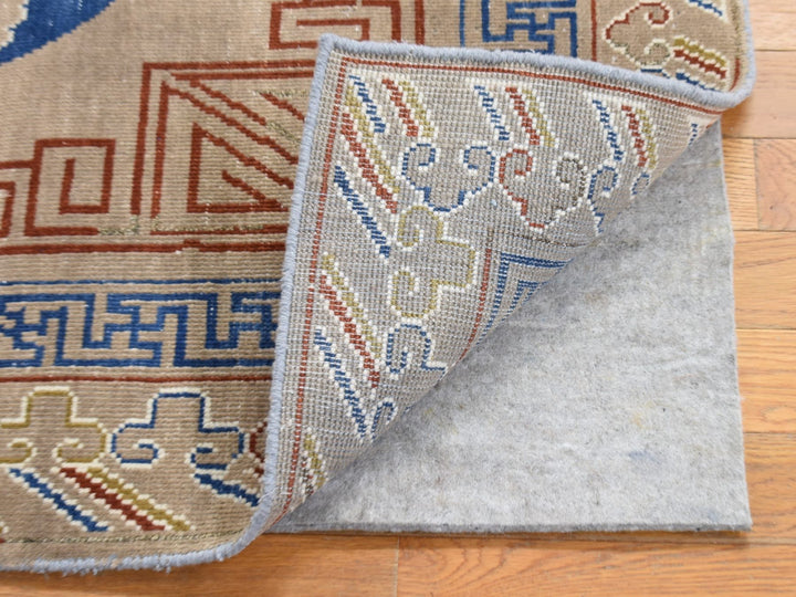 2'1" x 2'2" New Hand Knotted Beige Wool Square Oriental Rug - MOA10280421