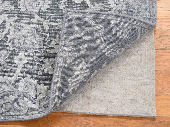 2'0" x 2'1" New Hand Knotted Grey Wool & Silk Square Oriental Rug - MOA10280422
