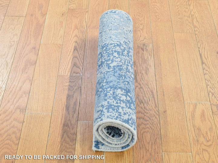 2'0" x 3'2" New Hand Knotted Grey Wool Rectangle Oriental Rug - MOA10280428