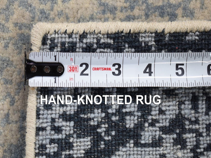 2'0" x 3'2" New Hand Knotted Grey Wool Rectangle Oriental Rug - MOA10280428