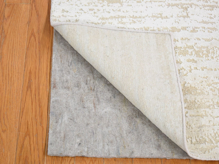 2'0" x 3'0" New Hand Knotted Ivory Wool & Silk Rectangle Oriental Rug - MOA10280430