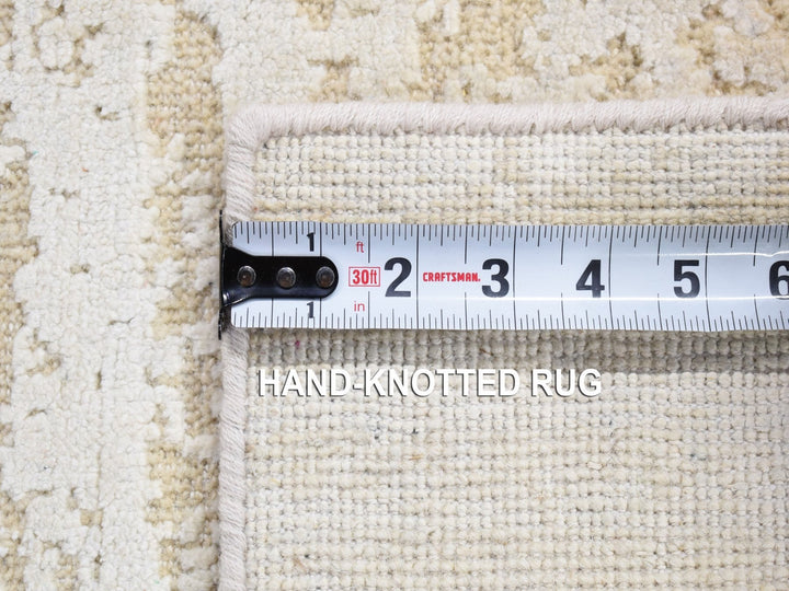2'0" x 3'0" New Hand Knotted Ivory Wool & Silk Rectangle Oriental Rug - MOA10280430
