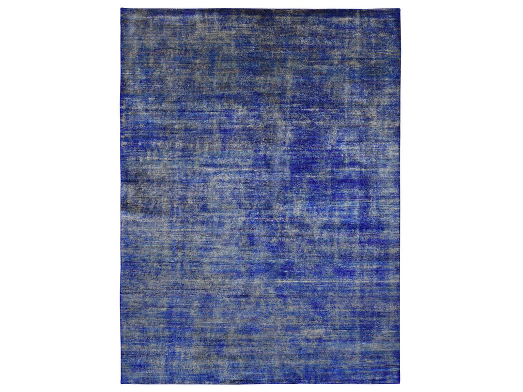8'9" x 12'0" New Hand Knotted Purple Sari Silk Rectangle Oriental Rug - MOA10280446