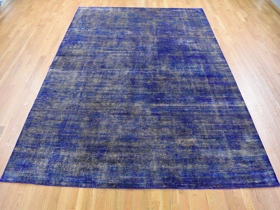 8'9" x 12'0" New Hand Knotted Purple Sari Silk Rectangle Oriental Rug - MOA10280446