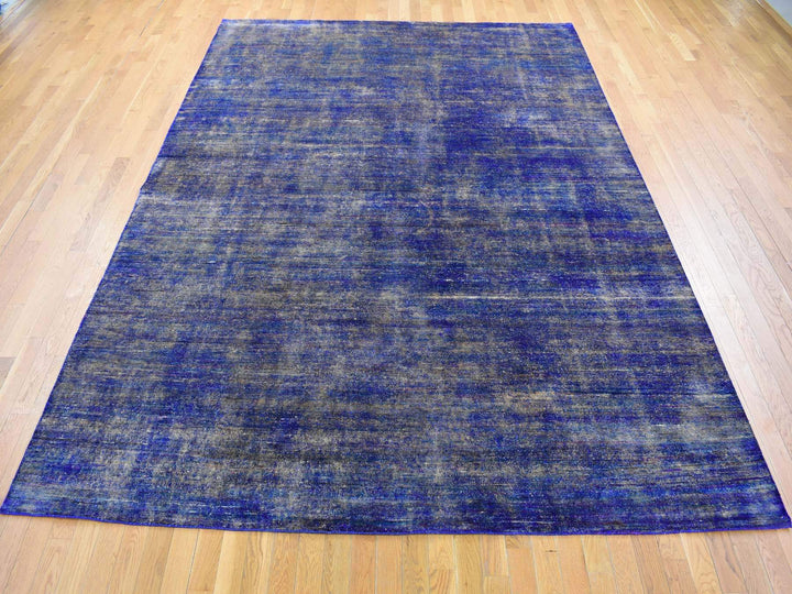8'9" x 12'0" New Hand Knotted Purple Sari Silk Rectangle Oriental Rug - MOA10280446