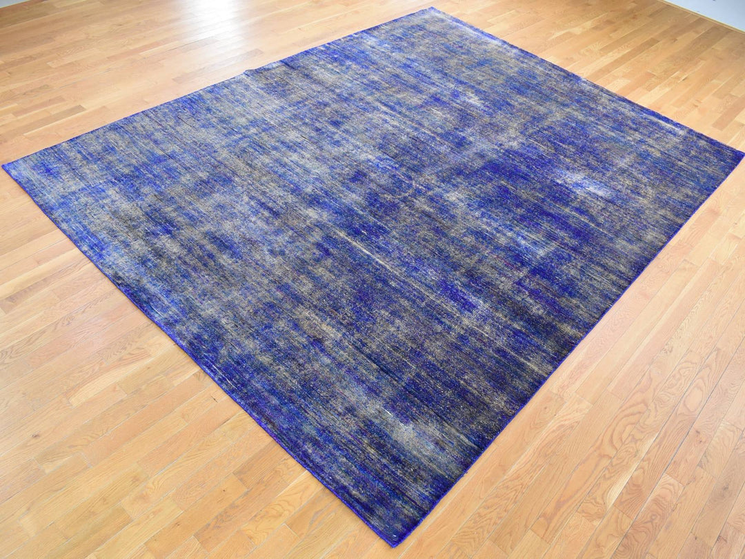 8'9" x 12'0" New Hand Knotted Purple Sari Silk Rectangle Oriental Rug - MOA10280446
