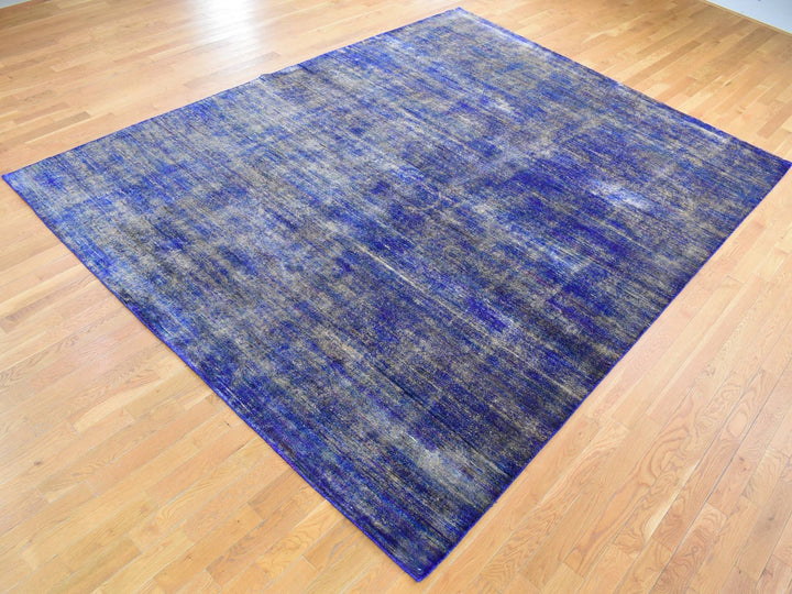8'9" x 12'0" New Hand Knotted Purple Sari Silk Rectangle Oriental Rug - MOA10280446