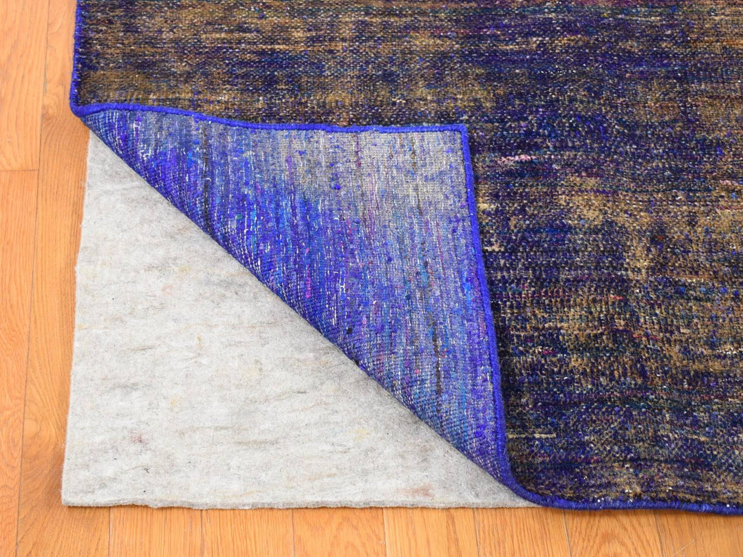 8'9" x 12'0" New Hand Knotted Purple Sari Silk Rectangle Oriental Rug - MOA10280446