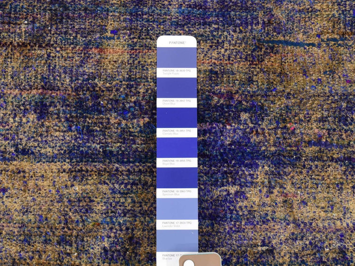 8'9" x 12'0" New Hand Knotted Purple Sari Silk Rectangle Oriental Rug - MOA10280446