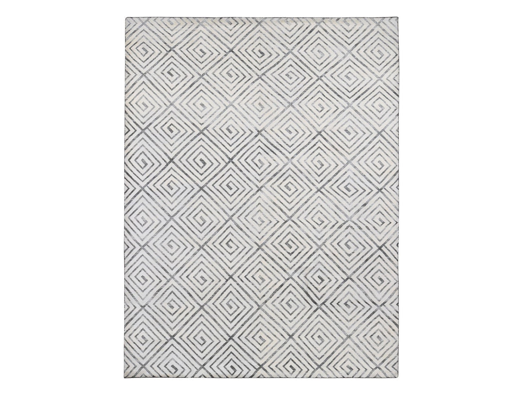 9'0" x 12'0" New Hand Knotted Ivory Wool & Silk Rectangle Oriental Rug - MOA10280447