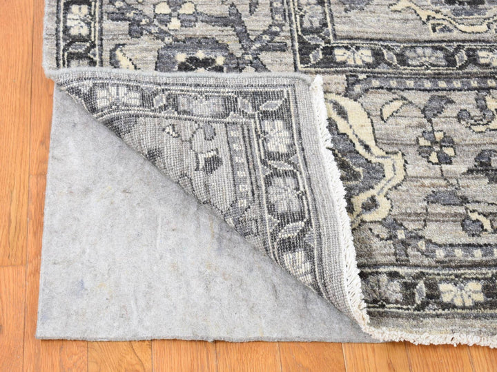 9'1" x 12'3" New Hand Knotted Grey Wool Rectangle Oriental Rug - MOA10280452
