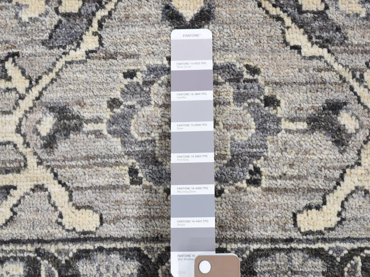 9'1" x 12'3" New Hand Knotted Grey Wool Rectangle Oriental Rug - MOA10280452