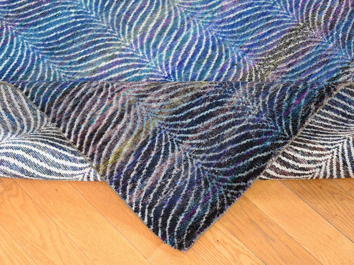 9'0" x 12'2" New Hand Knotted Multicolored Wool & Silk Rectangle Oriental Rug - MOA10280453