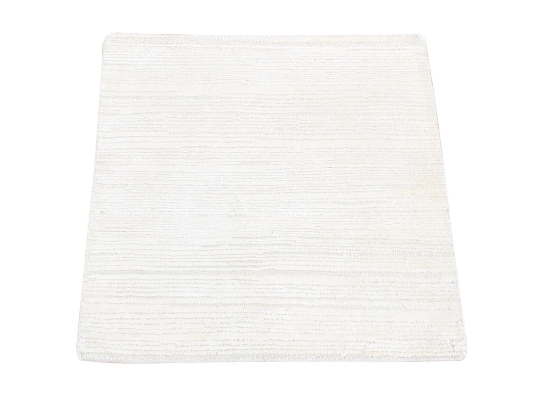 2'1" x 2'1" New Hand Knotted Ivory Wool & Silk Rectangle Oriental Rug - MOA10280463