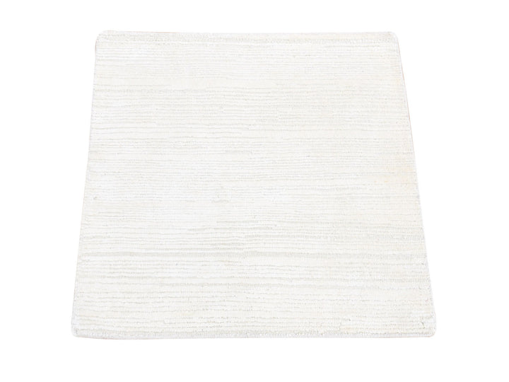 2'1" x 2'1" New Hand Knotted Ivory Wool & Silk Rectangle Oriental Rug - MOA10280463