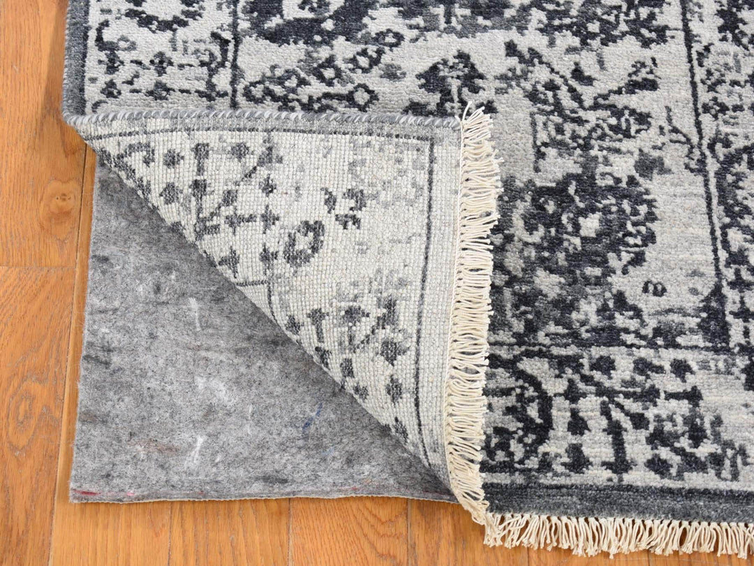 2'1" x 3'2" New Hand Knotted Ivory Wool & Silk Rectangle Oriental Rug - MOA10280485