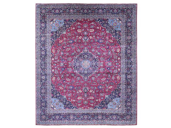 14'2" x 17'2" Vintage Hand Knotted Red Wool Rectangle Oriental Rug - MOA10280502